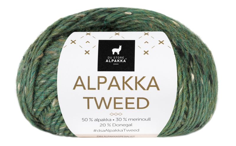 132 Alpakka Tweed Furugrønn